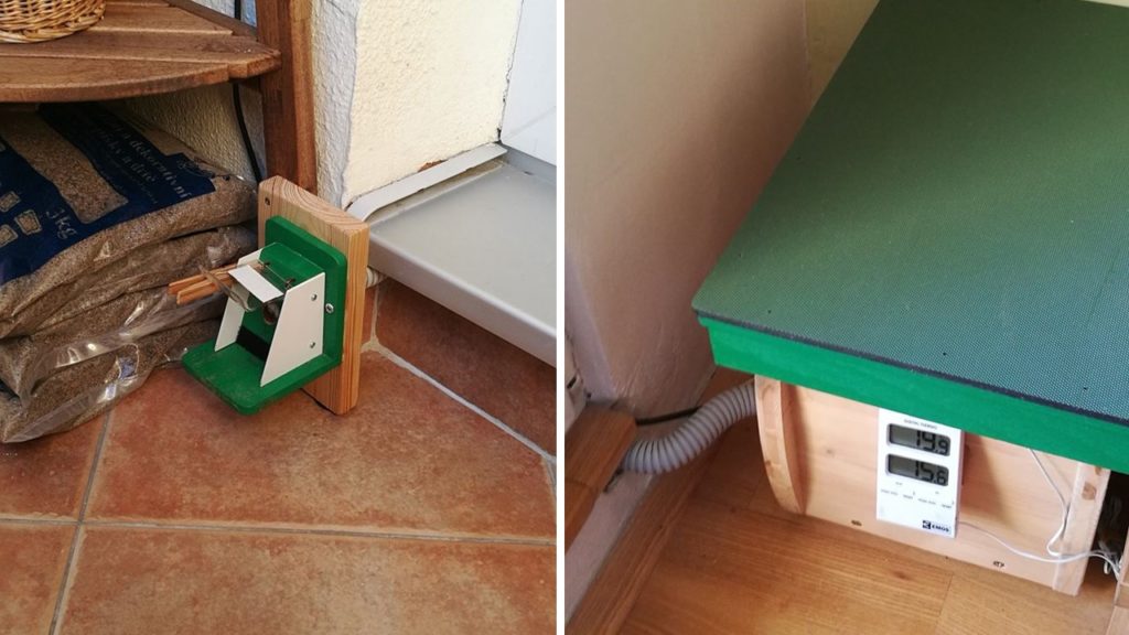 Čmeláci PLUS - Umístění ulku v interiéru s klapkou vyvedenou na balkoně