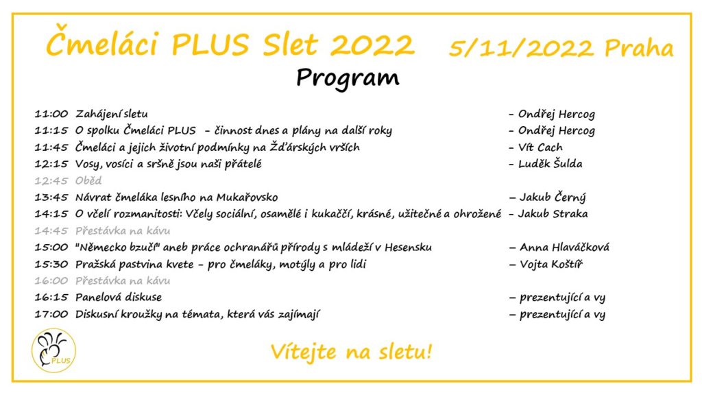 Čmeláci PLUS Slet 2022 - Program FINAL
