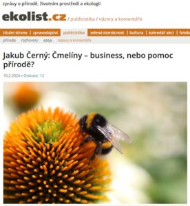 Čmeláci PLUS - Jakub Černý - Čmelíny business, nebo pomoc přírodě - Zdroj Ekolist